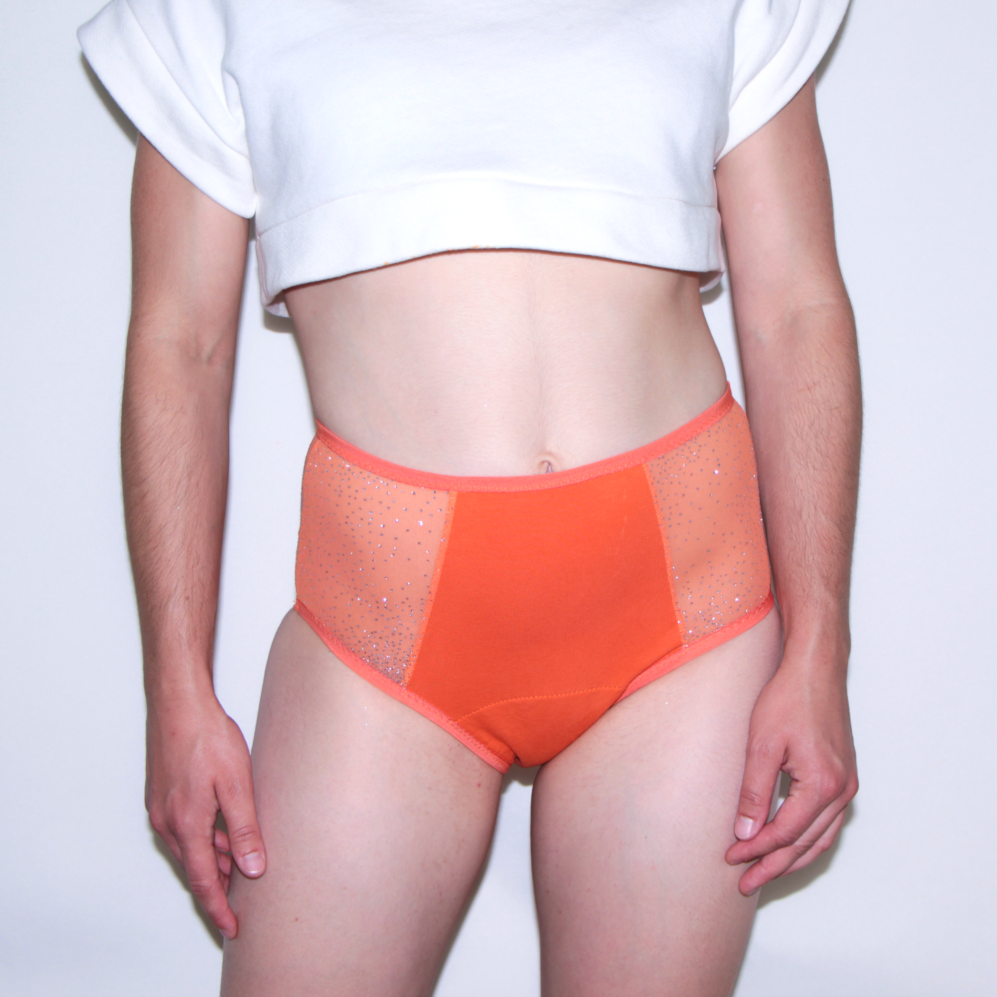 Culotte Menstruelle taille haute Orange