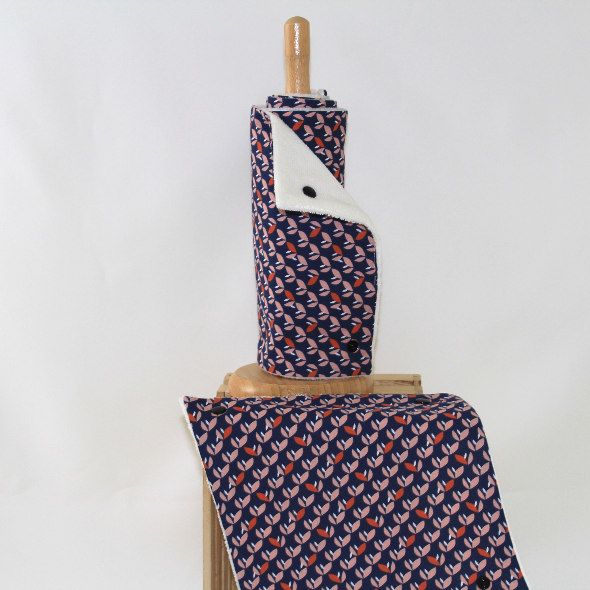 Rouleau Essuie-tout lavable Feuillage rose